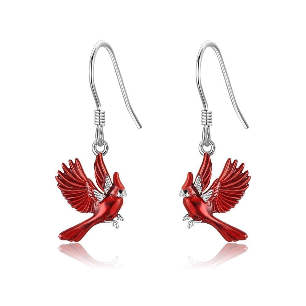 925 Cardinal Earrings